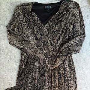Enfocus Studio Snake Print Midi Dress - Black and Brown